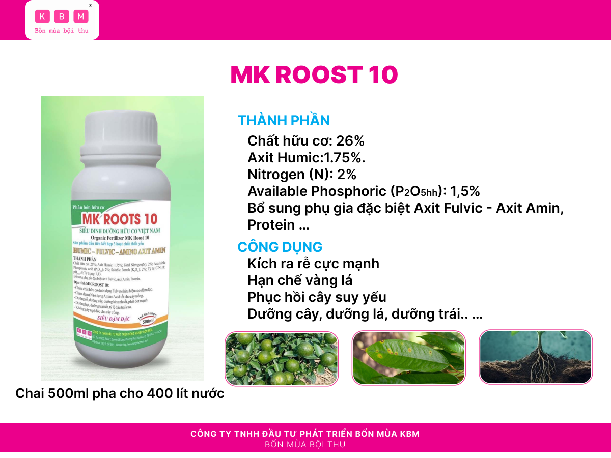 PHÂN BÓN HỮU CƠ MK ROOTS 10	